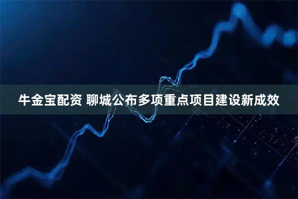 牛金宝配资 聊城公布多项重点项目建设新成效